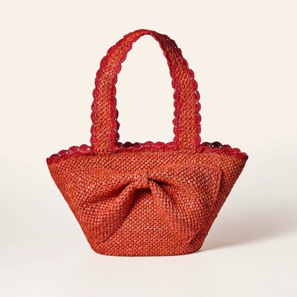 Kate Spade Limited Edition Elegant Red Woven Tote Bag